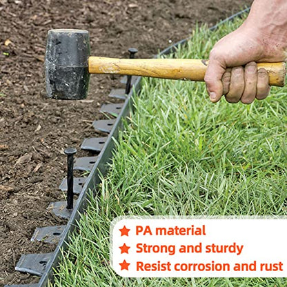 100 Count Plastic Landscape Edging Anchoring Stakes 8-Inch Garden Lawn Yard Landscaping Spikes for Paver Edging, Weed Barrier, Tent, Artificial Turf & More Black-100pcs - color: Black-100pcs