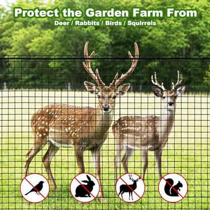 4x75FT Deer Fence Netting for Garden, 55GSM Plastic Mesh Temporary Fence - size: 4x75FT