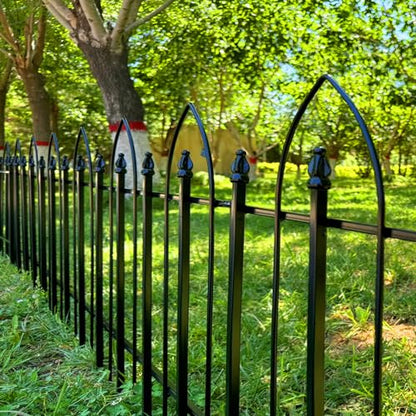 Thealyn Garden Fence 32" H x 24" W (5 Panels, Total 10 ft) - size: 32″ H x 10 ft (5 Panels) Without Gate Latch
