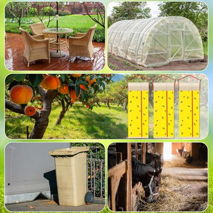 10 Rolls Sticky Fly Trap 30 ft Each, Fluorescent Yellow - color: Fluorescent Yellow
