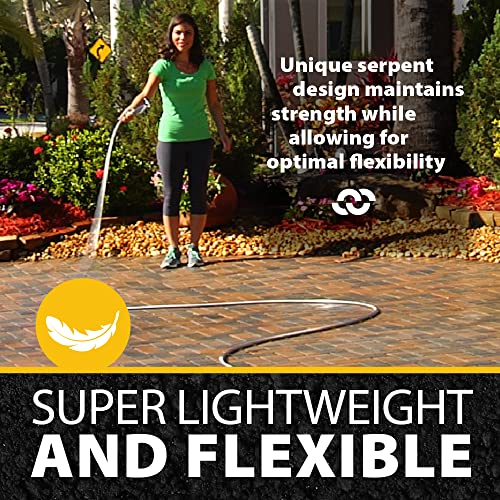 BIONIC STEEL 75 Ft Garden Hose 304 Stainless Steel, 75 Ft Water Hose, Super Tough & Flexible Metal Hose, Lightweight, Crush Resistant Fittings, Kink & Tangle Free, Rust Proof, Easy to Use & Store - size: 75'