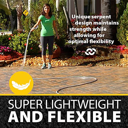 BIONIC STEEL 75 Ft Garden Hose 304 Stainless Steel, 75 Ft Water Hose, Super Tough & Flexible Metal Hose, Lightweight, Crush Resistant Fittings, Kink & Tangle Free, Rust Proof, Easy to Use & Store - size: 75'
