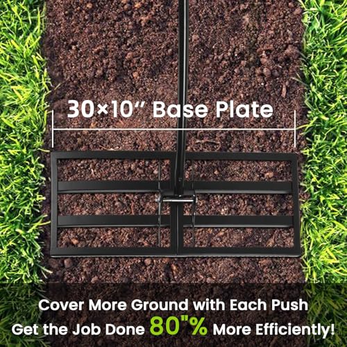 Top Soil Lawn Leveling Rake ,Lawn Sand Flea Rake Leveling 30”x10” Heavy Duty Leveler,Sand Spreader,16-77" Adjustable, for Sand,Top Soil Dressing,Yard Landscape,Ground Soil, Dirt,Grass