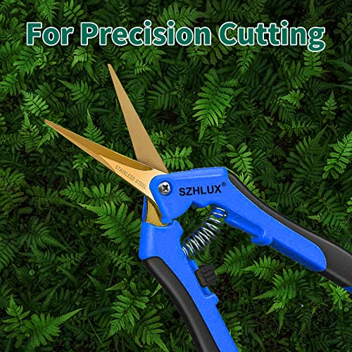 SZHLUX 6.5 Inch Gardening Scissors Hand Pruner Pruning Shears (1, Blue) - color: Blue