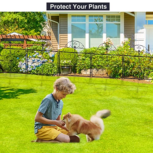 3ft(H) x10ft(L) Decorative Garden Fence Border, 5 Pack Outdoor Rustproof Metal Wire Tall Animal Barrier Fence No Dig for Dogs Rabbit Squirrel, 32inches - size: 32IN(H)x10FT(L) 5Pack