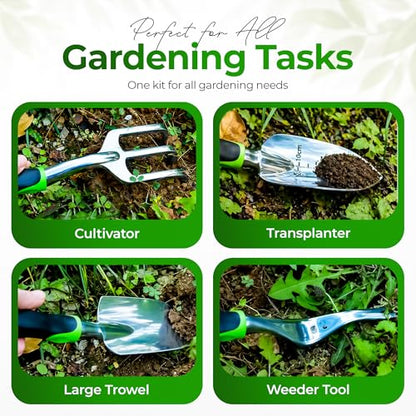 Garden Tools Set 8 PCS Heavy Duty Stainless Steel Gardening Tools for Women - style: Plastic - Pack of 8