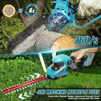 Cordless Hedge Trimmer and Chainsaw Combo for Makita 18V Battery - size: Hedge Trimmer + Chainsaw Combo