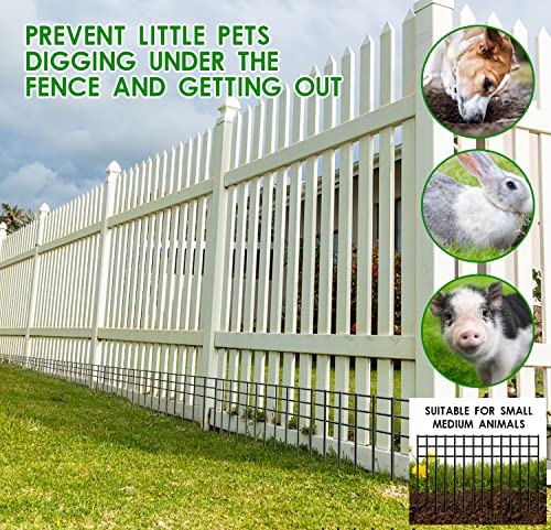 24x15-inch No Dig Animal Barrier Fence, 15 Pack Black Dig Protective with 1.5 inch Spike spacing, Dog/Rabbit/Groundhog Underground Dig Barrier, Galvanized Outdoor Garden Metal Fence - size: 15 pack 24x15-inch black