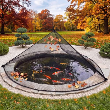 11 x 16 ft Pond Cover Dome Net with Frame for Outdoor Koi Pond - size: 11x16x6ft