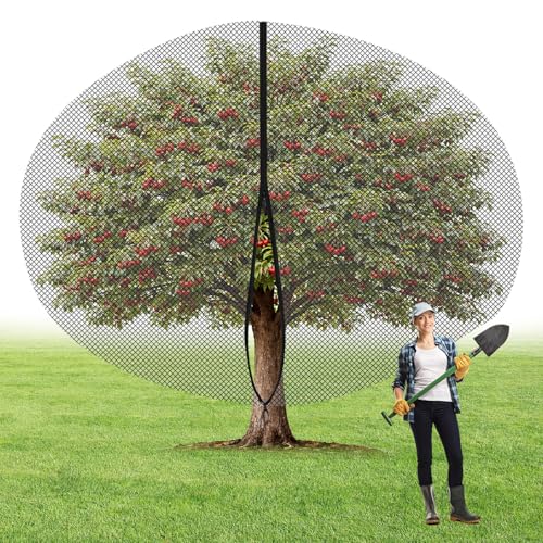 15ft x 15ft Extra Large Fruit Tree Netting Cover with Zipper and Drawstring Garden Plant Protector Bird Barrier for Blueberry Bushes Ultra Fine Mesh Garden Netting for Birds Squirrels Cicadas (Black) - color: Black, size: 15ft x 15ft