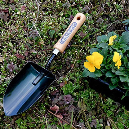Garden Helper Large Garden Trowel Hand Tool, Hand Shovel for Planting and Transplanting, Heavy Duty Japanese Steel Blade, Wood Handle, Made in Japan - style: Wide Trowel