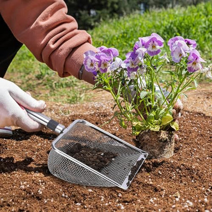 Adnee 4 Pcs Wider Gardening Soil Sifter-5.5" W Garden Sieve Sifter with Handle (2/2.8/3.8/5 mm Mesh)-Portable Gardening Sifter for Gradening Sand Soil Dirt Compost - color: 4 Set