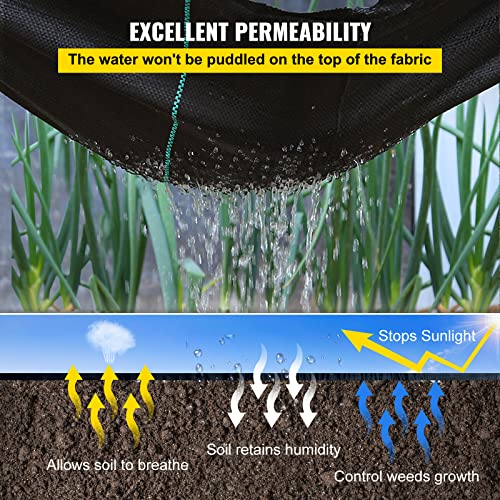 Happybuy Weed Barrier Landscape Fabric, 6 x 250 ft, 4.1 Oz Premium Woven Ground Cover, Heavy Duty PP Material & Easy Setup, Weed Control for Outdoor Garden, Lawn, Driveway, Black - size: 6FTx250FT-4.1OZ