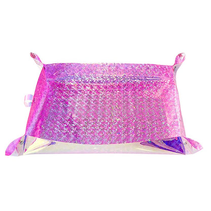 Kasepie Pink PVC Plant Repotting Mat, 19x27 Inch, Foldable Dirt Control Tray for Indoor Transplanting, Gardening Gift for Women and Men (Pink+Rose) - color: Pink+rose