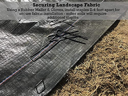 Sandbaggy Landscape Fabric Kit - Includes 3 ft by 300 ft Fabric + 200 Landscape Staples - Trusted by Farmers Across The US