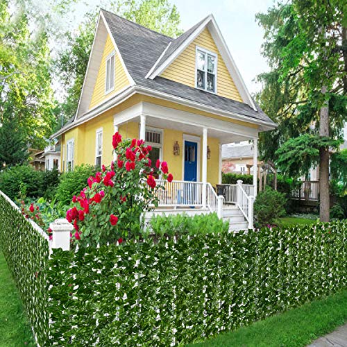 DearHouse Artificial Faux Ivy Hedge Privacy Fence Wall Screen, Leaf and Vine Decoration for Outdoor Garden Home Decor, (157.5 * 59inch) - size: 157.5*59inch