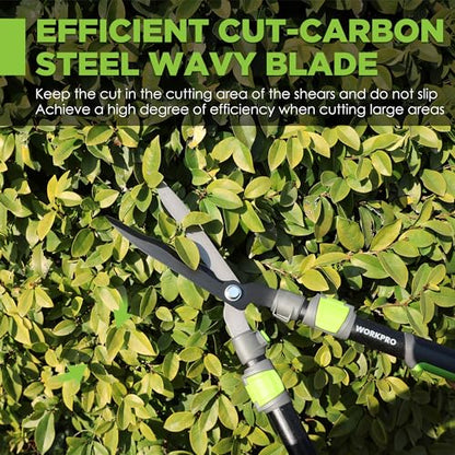 WORKPRO Extendable Hedge Shear, 25"-33" Manual Hedge Clipper/Bush Cutter - size: 25"-33"