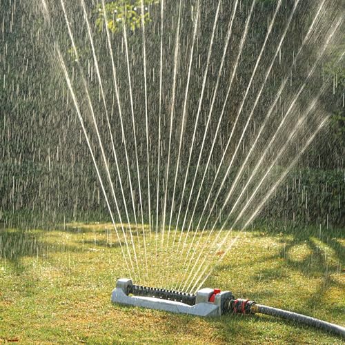 Eden 94110 Heavy-Duty Metal Oscillating Sprinkler | Covers Up to 3,315 sq. ft.,18 Precision Nozzles,Adjustable Range,Turbo Drive Motor,Quick Connect Bundle,(Pack of 12) - size: 18 Nozzles (Pack of 12)