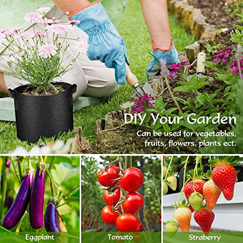 50 Pack 10 Gallon Grow Bags Bulk, Heavy Duty Thickened Fabric Pots Nonwoven Plant Bags with Handles, Breathable Plant Growing Containers Bags for Nursery Garden Fruit Vegetable Flower