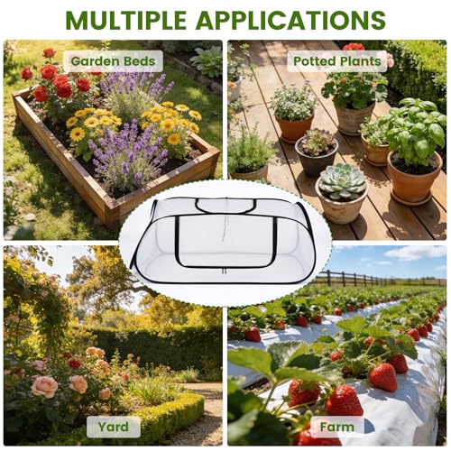 Garden Netting Raised Beds Cover Pop Up Garden Plant Cover with Storage Bag