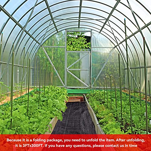 3ftx300ft Weed Barrier Landscape Fabric Heavy Duty, Weed Block Gardening Ground Cover Mat, Weed Control Garden Cloth, Woven Geotextile Fabric for Underlayment, Commercial Driveway Fabric - size: 3.2oz-3ftx300ft