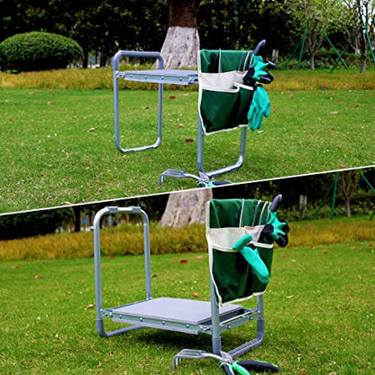 BDL Garden Cart Outdoor Rolling Garden Workseat with Wheels, Heavy Duty Garden Tool Cart with Extendable Handle and Storage for Seniors Yard Gardening Work - size: Upgrade Kneeler