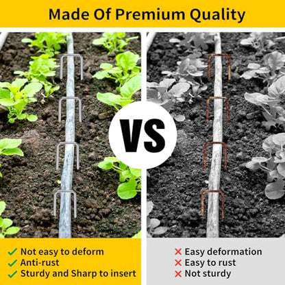 CEWOR 22 Pack Landscape Staples 6 Inch, 11 Gauge Garden Stakes - size: 6 Inch-22 Pack