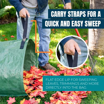 MEKKAPRO Lawn Bags 53 Gallon, 2-Pack Reusable Leaf Bags, Reinforced Handles