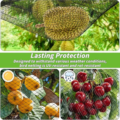 Garden Mesh Netting 20x30 FT Heavy Duty Garden Bird Net Mesh Pest Barrier Reusable Ultra Fine Deer Fence Netting Crops Row Cover Raised Bed Protect Fruits Flower Vegetables from Bird Deer Squirrel - size: 20x30ft