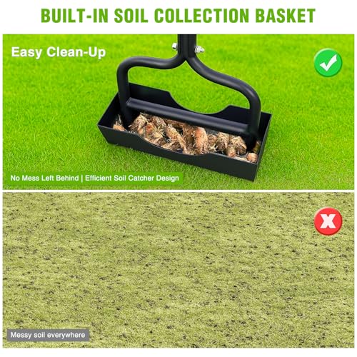 Yesker Lawn Aerator Coring Tool with Soil Core Tray - size: 39 Inches