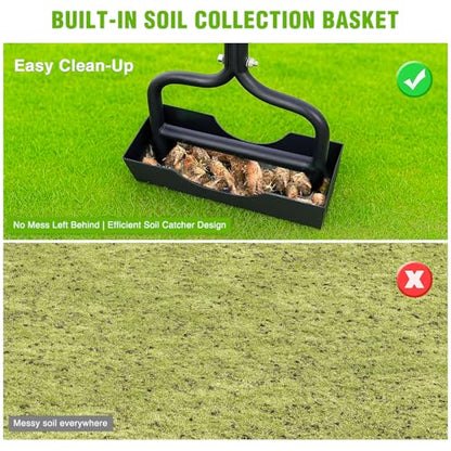 Yesker Lawn Aerator Coring Tool with Soil Core Tray - size: 39 Inches