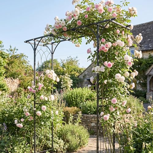 1. GO Steel Garden Arch, 6'9'' High x 4'11'' Wide, Garden Arbor for Various Climbing Plant, Outdoor Garden Lawn Backyard