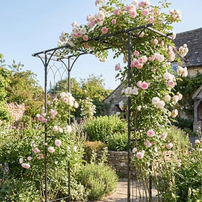 1. GO Steel Garden Arch, 6'9'' High x 4'11'' Wide, Garden Arbor for Various Climbing Plant, Outdoor Garden Lawn Backyard