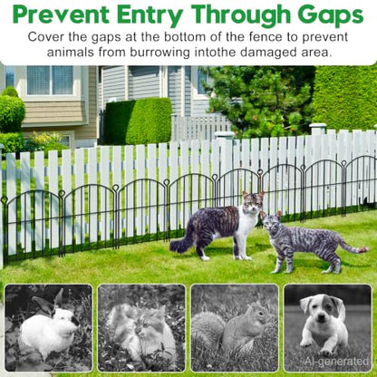 Decorative Garden Fence 17in (H) x25ft (L),Arched Rustproof Metal No Dig - size: 25 Panels-17in(H) x 25ft(L) without Gate