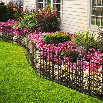 25 Panels No Dig Animal Barrier Fence, 32in(H) x 49ft(L) Garden Edging Border Fencing, Rustproof Metal Stakes Decorative Garden Fence, Dog Digging Defense Fencing Barrier for Outdoor, Yard, Patio - size: 25 Panels, 32in(H) x 49ft(L)