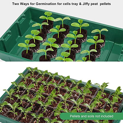 MIXC 5 Pack Seed Starter Tray, 200Cell Mini Propagator Greenhouse Grow Kit - color: Green, size: 40-Cell 5-Pack