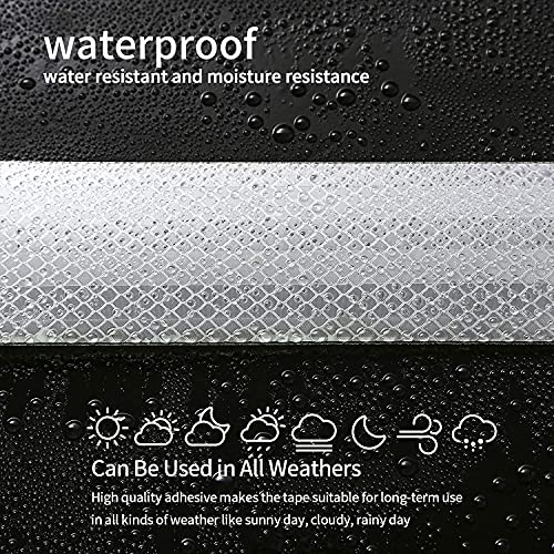 Reflective Tape, Waterproof Self Adhesive Dot Safety Reflector - color: White, size: 2 Inch x 32.8 Feet