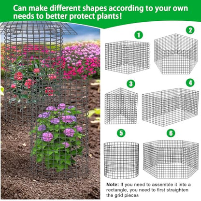 10 Pcs 11.8"x 11.8"/11.8"x 19.6" Available Chicken Wire Cloches for Plants, Plant Protector from Animal, Garden Covers Netting Iron Wire Mesh to Protect Plants Vegetables from Rabbit Squirrel Chicken - size: 11.8"D x 19.6"H