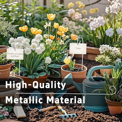 10Pcs Silver Plant Label Hooks, Rustproof Garden Stake Marker Holders, Plant Label Hanger Rods for Flower Pots, Planters, Containers, Support for Plant Signs and Garden Accessories - size: 40cm