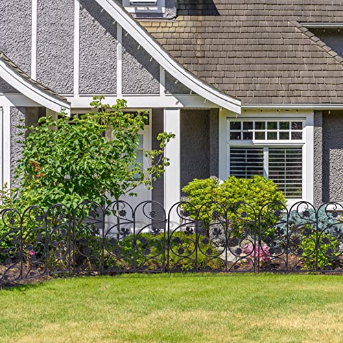 2ft(H) x10ft(L) Decorative Garden Fence Border, 5 Pack Outdoor Rustproof Metal Wire Tall Animal Barrier Fence No Dig for Dogs Rabbit Squirrel, 24inches - size: 24IN(H)x10FT(L) 5Pack