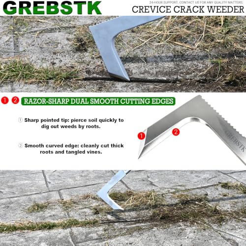 GREBSTK Crack Weeder Crevice Weeding Stainless Steel Sharp Tool, 36 in - size: 36in Crack Weeder