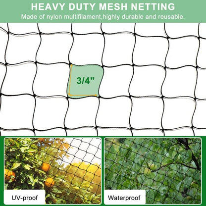 BSTPCOO 100'x100' Bird Netting for Chicken Coop, Nylon 3/4" Mesh Bird Net - size: 100'×100'-3/4''