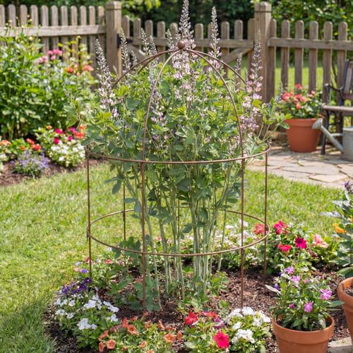 2 Pcs 36 × 28" Bronze Bird Cage Peony Climbing Plant Support Heavy Duty Metal Cage Large Plant Support Outdoor Garden Trellis for Peonies, Baptisia, Sedum & Other Perennials - size: 36 x 28"
