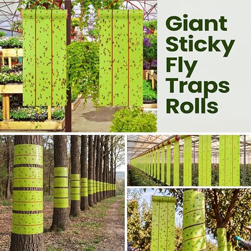Qualirey 1 Pcs Giant Flypaper Fly Traps, 295ft Sticky Yellow
