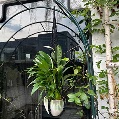 RIFNY Macrame Plant Hanger Indoor, Hanging Plant Holder, Black, 2 PCS - color: Black, size: 35 Inch 2pcs