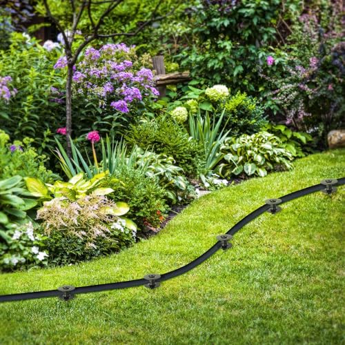 Chumia Garden Hose Guide Stakes, 10 Inch Metal Spike, Black, 12 Pieces - color: Black