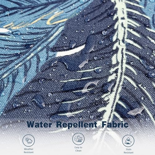 Outdoor 16x16 Inch Throw Pillow Covers Set of 2, All Weather Square Pillow Cases, Covers ONLY, Patio Cushion Pillow of Home Furniture Use, Swaying Palms Blue - color: Swaying Palms Blue, size: 16" x 16" (Pack of 2)