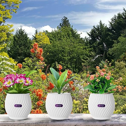 Self Watering Planters 7 Inch Self Watering Pots for Indoor Plants, African Violet Pots with Wick Rope, Flowers, Succulents, Herb, House Plants - color: Green
