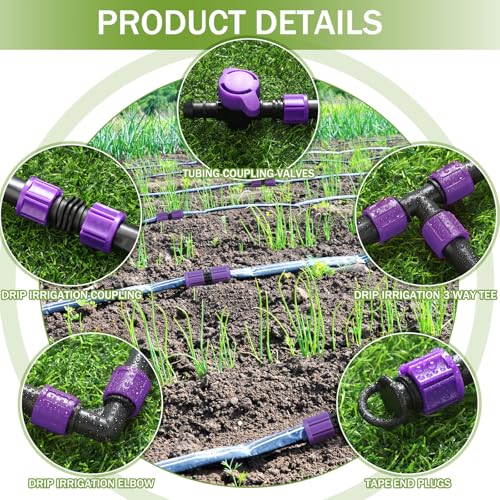Tondiamo 1000',16 Mil 5/8" Drip Tape Kit with Fittings, 6" Spacing - size: 1000',16 Mil