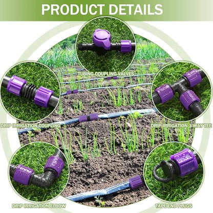 Tondiamo 1000',16 Mil 5/8" Drip Tape Kit with Fittings, 6" Spacing - size: 1000',16 Mil